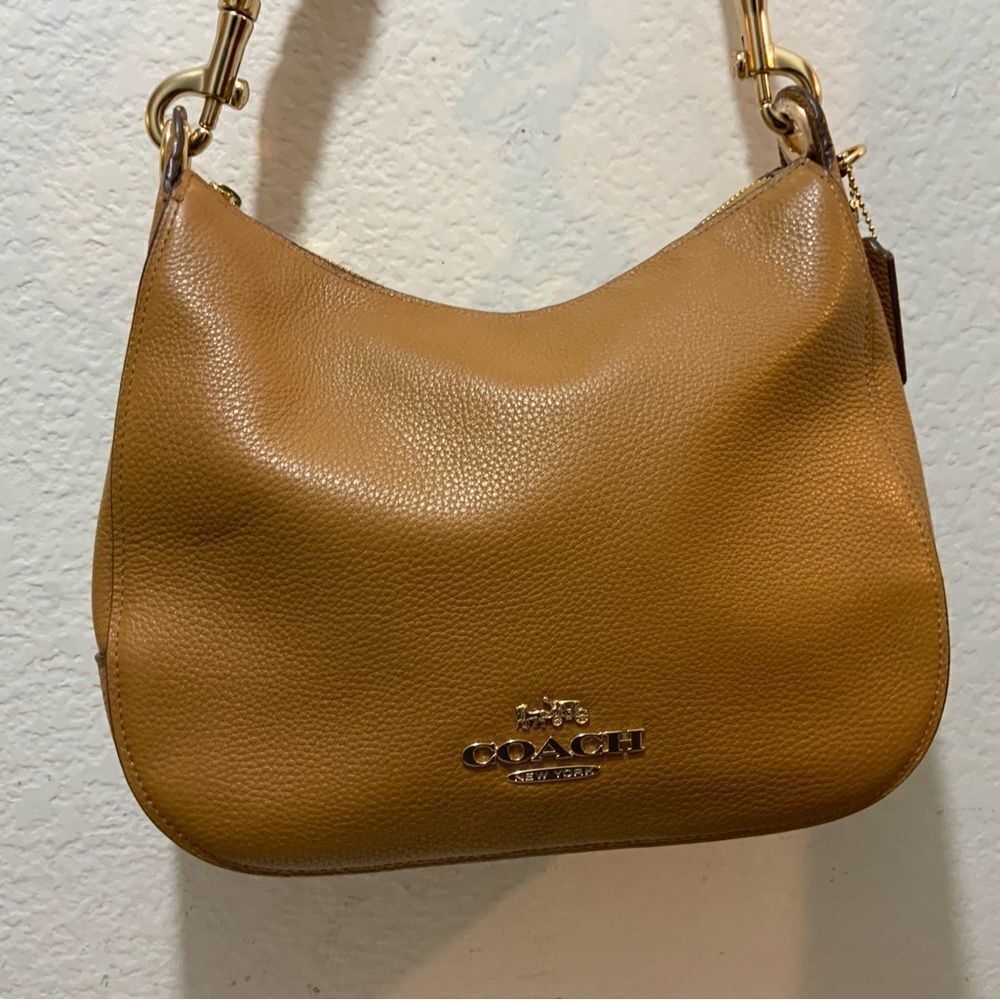 COACH F76695 JES HOBO brown Refined Pebble Leather Womens/Shoulder Handbag - Picture 7 of 14
